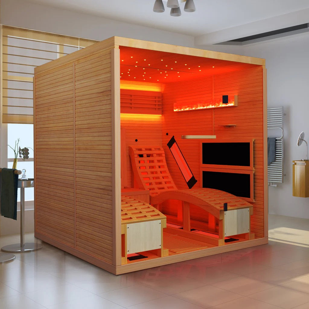 HOMREST Luxurious 2 Person Infrared Yoga Sauna with Comfortable Sauna Chair