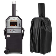HOMREST Freestanding Outdoor 12" Gas Pizza Oven, CSA Approved Portable Propane Pizza Oven with 2 Foldable Shelves, Wheels and Cover