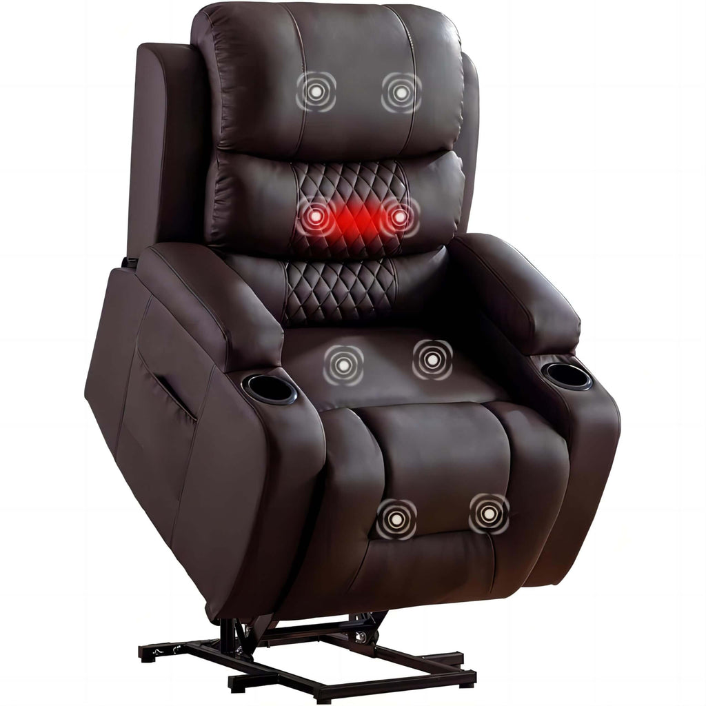 Brown Heated Vibrating Recliner Brown Power Lift Massage Recliner Chair For Elderly With Heat And Brown Heated Vibrating Recliner Brown Power Lift Massage Recliner Chair For Elderly With Heat And