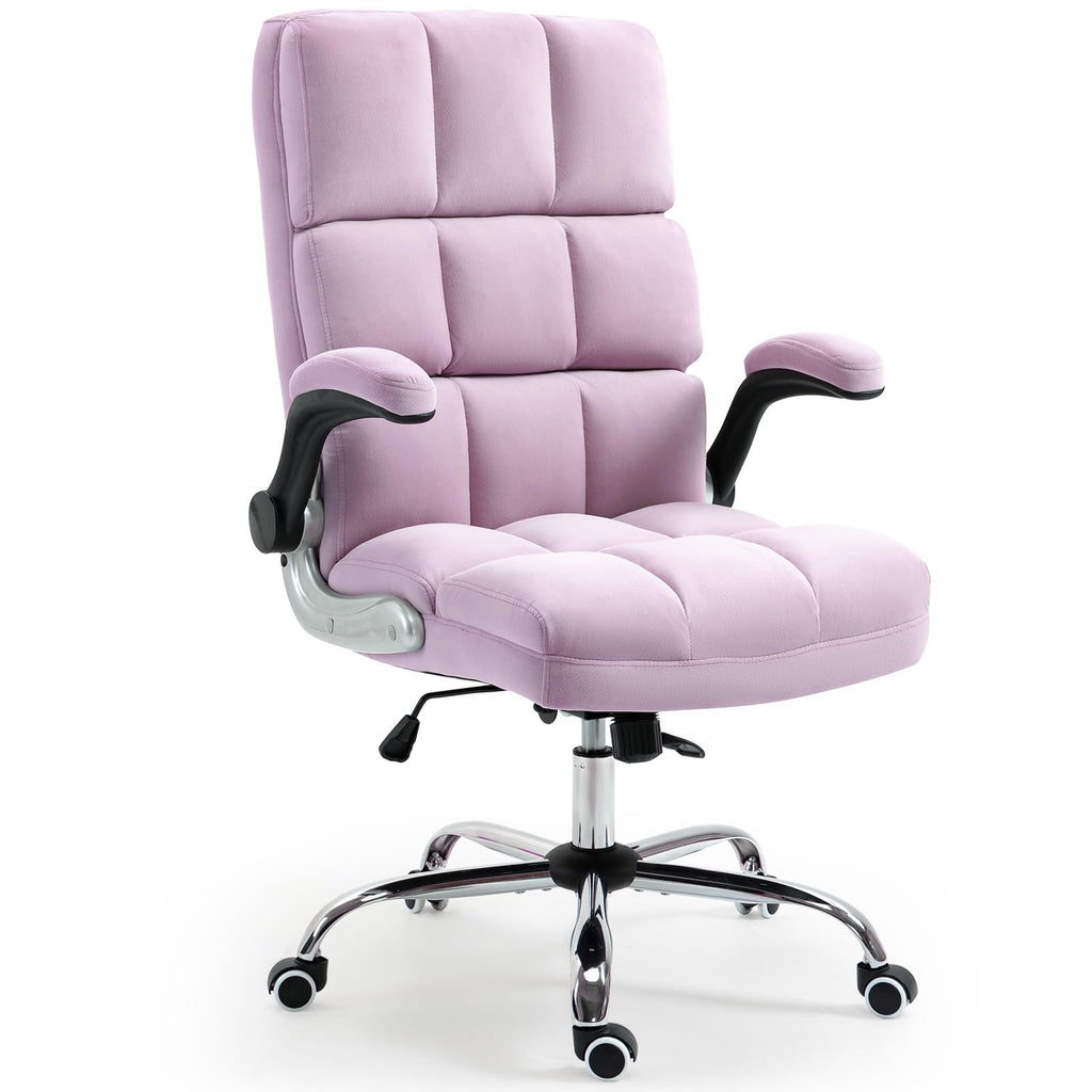 Homrest Ergonomic Flannel Desk Chair with Flip-Up Arms - Violet