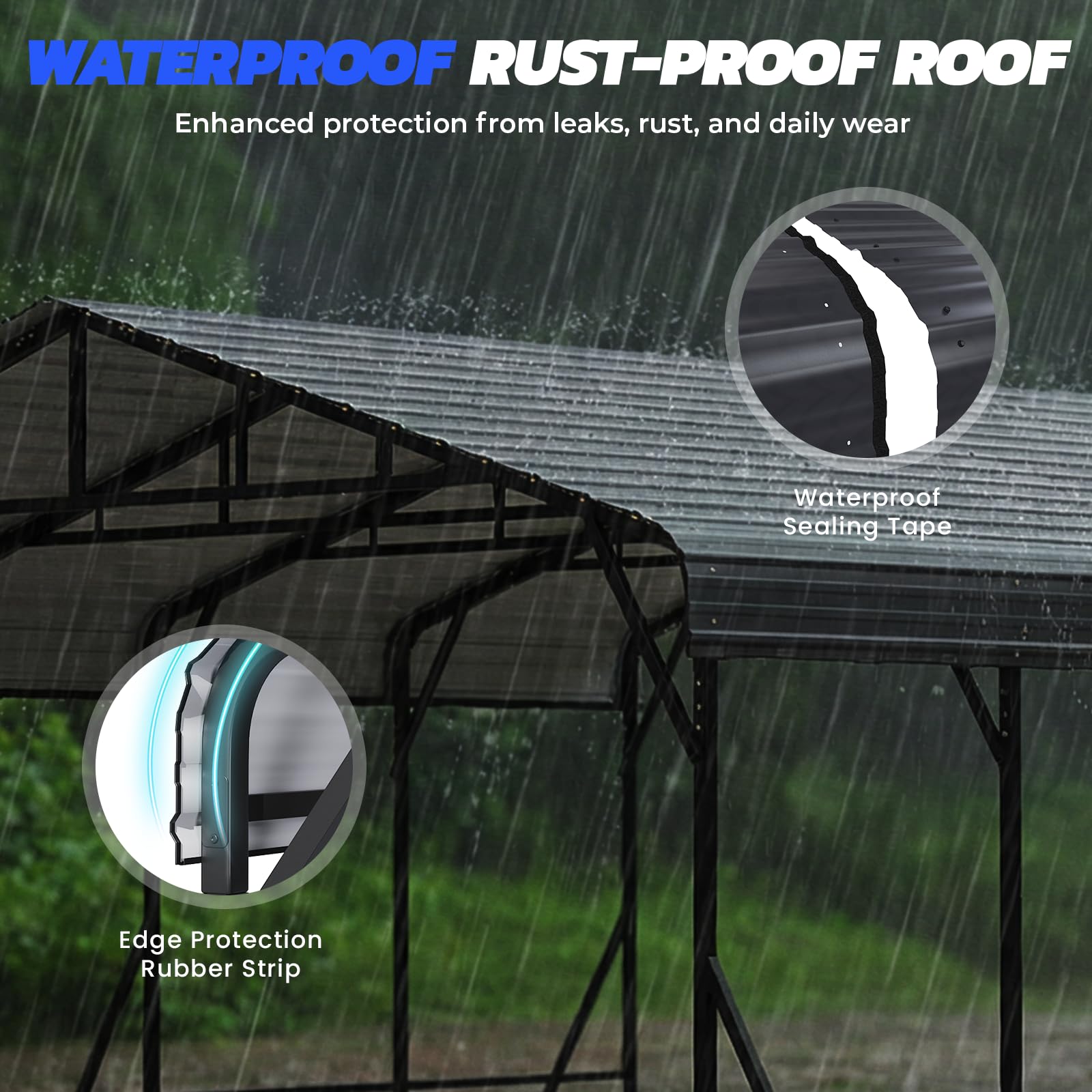 HOMREST 20X30 Hardtop Carport with Galvanized Roof