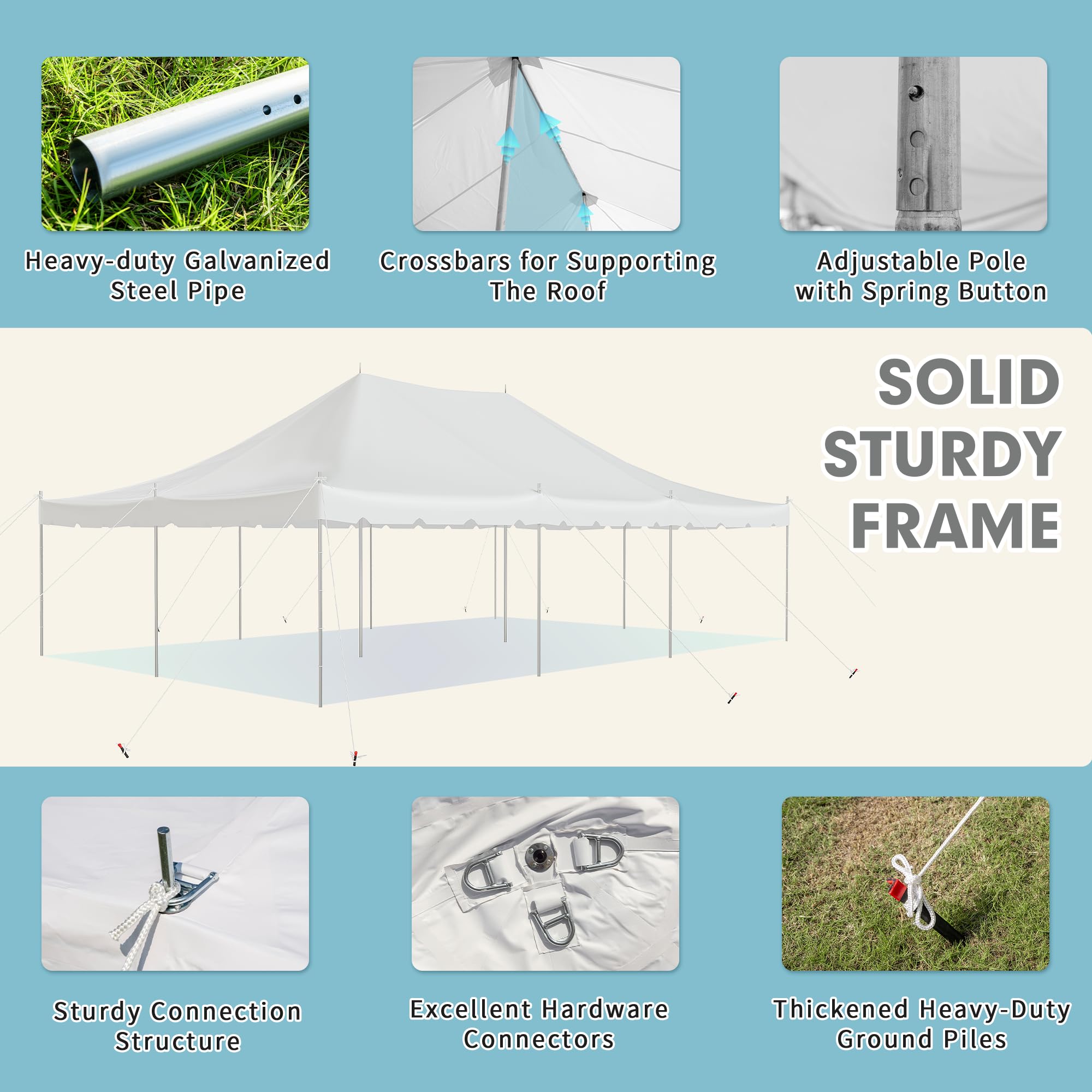 HOMREST 20x30 Canopy Pole Tent