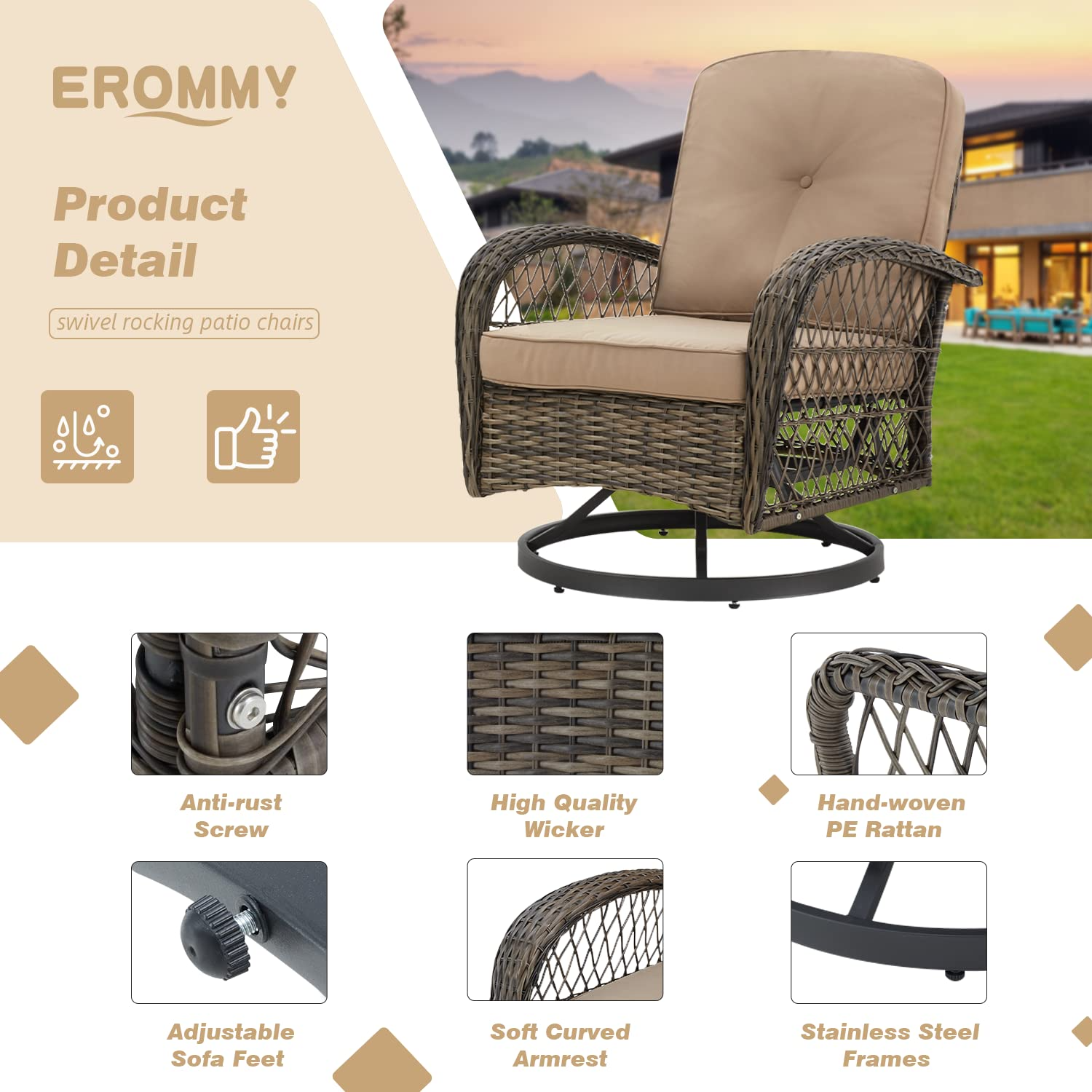 patio swivel glider chairs