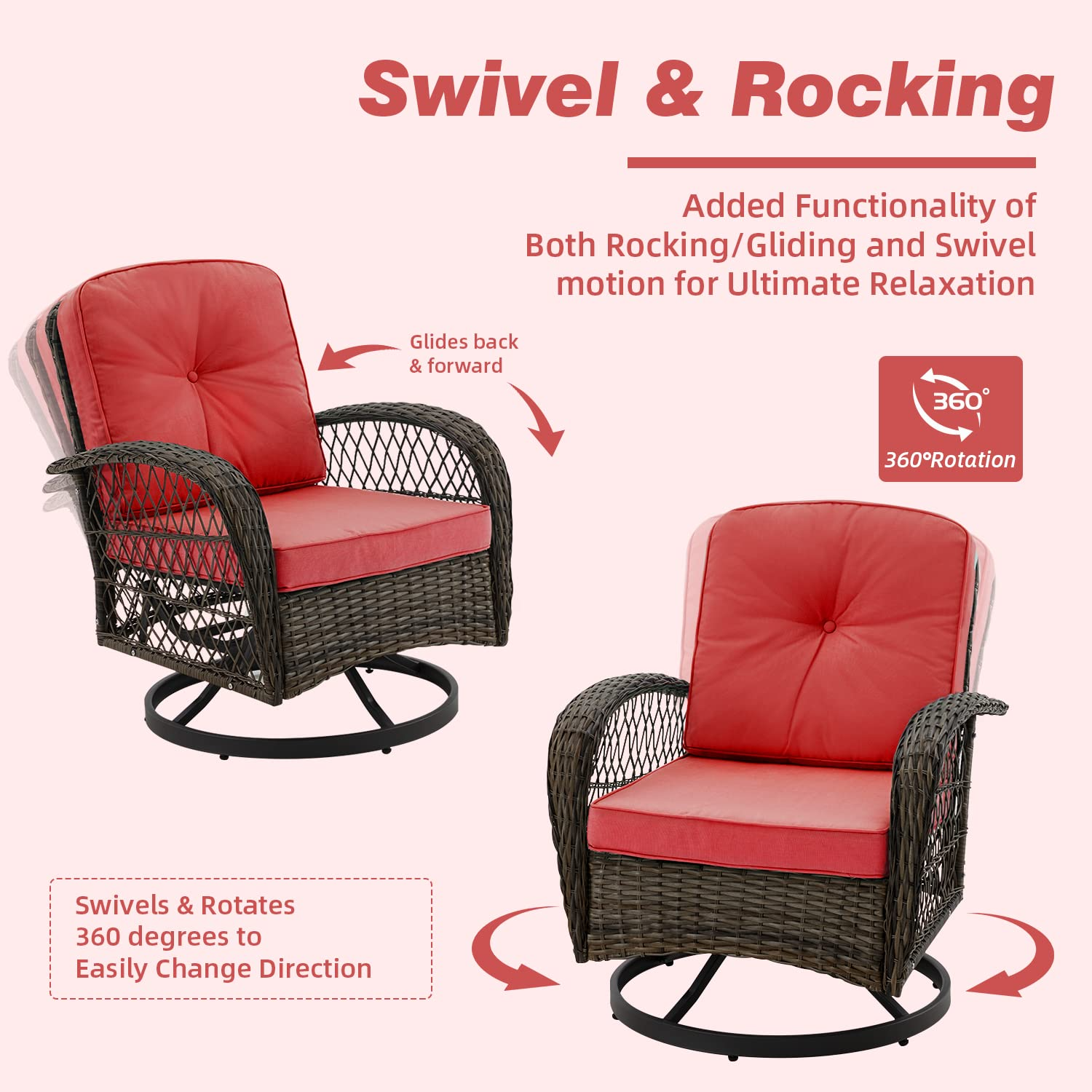 3 piece rocker patio set