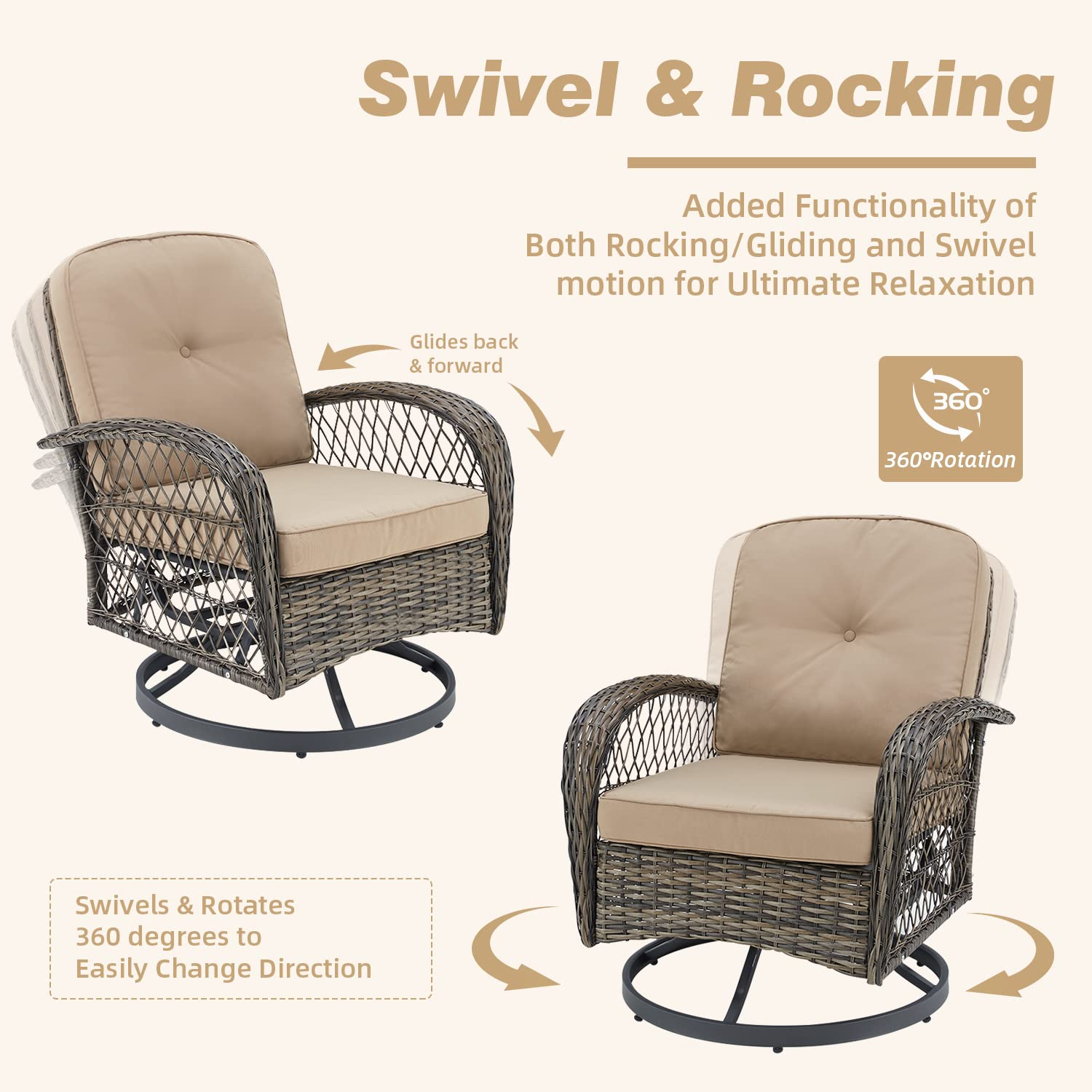 patio swivel glider chairs