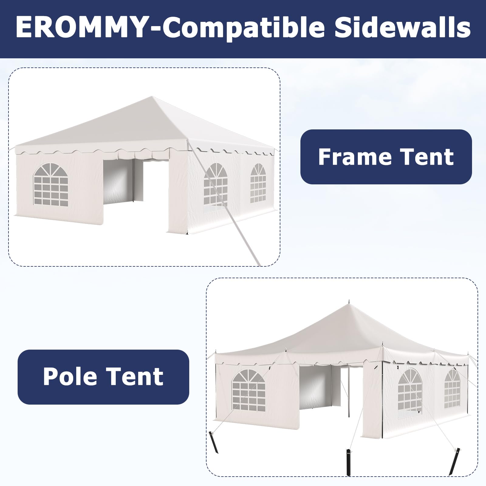 HOMREST 20x20ft 350G PVC Sidewalls (Please check with customer service before purchasing to confirm compatibility)
