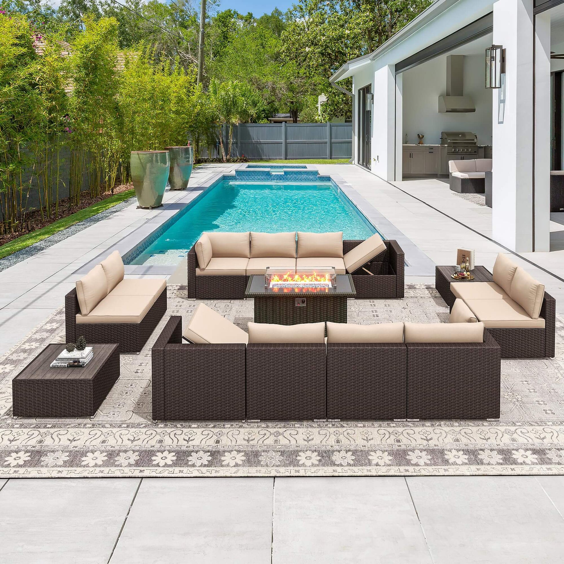 Homrest patio furniture set for porch, garden and poolside