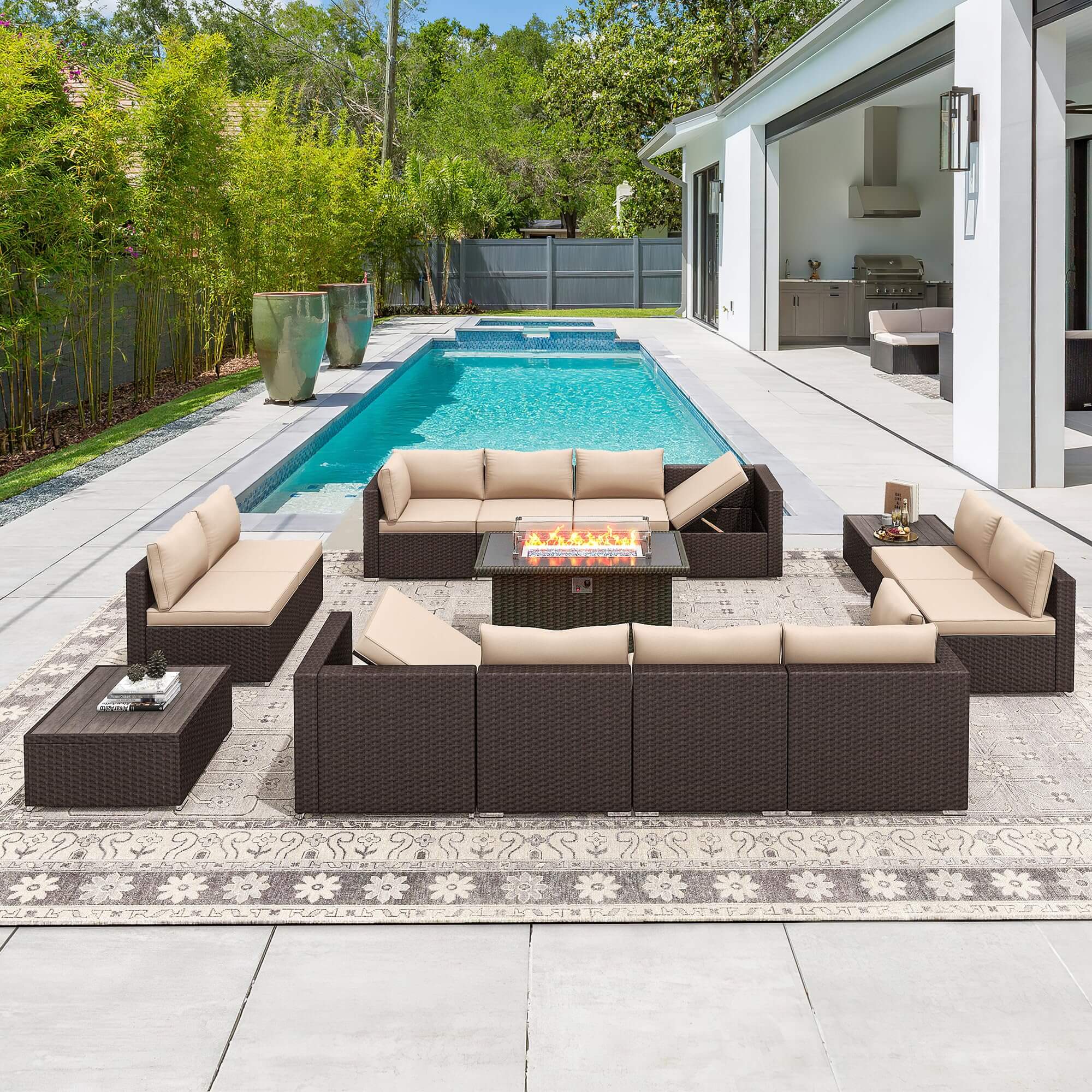 Homrest patio furniture set for porch, garden and poolside