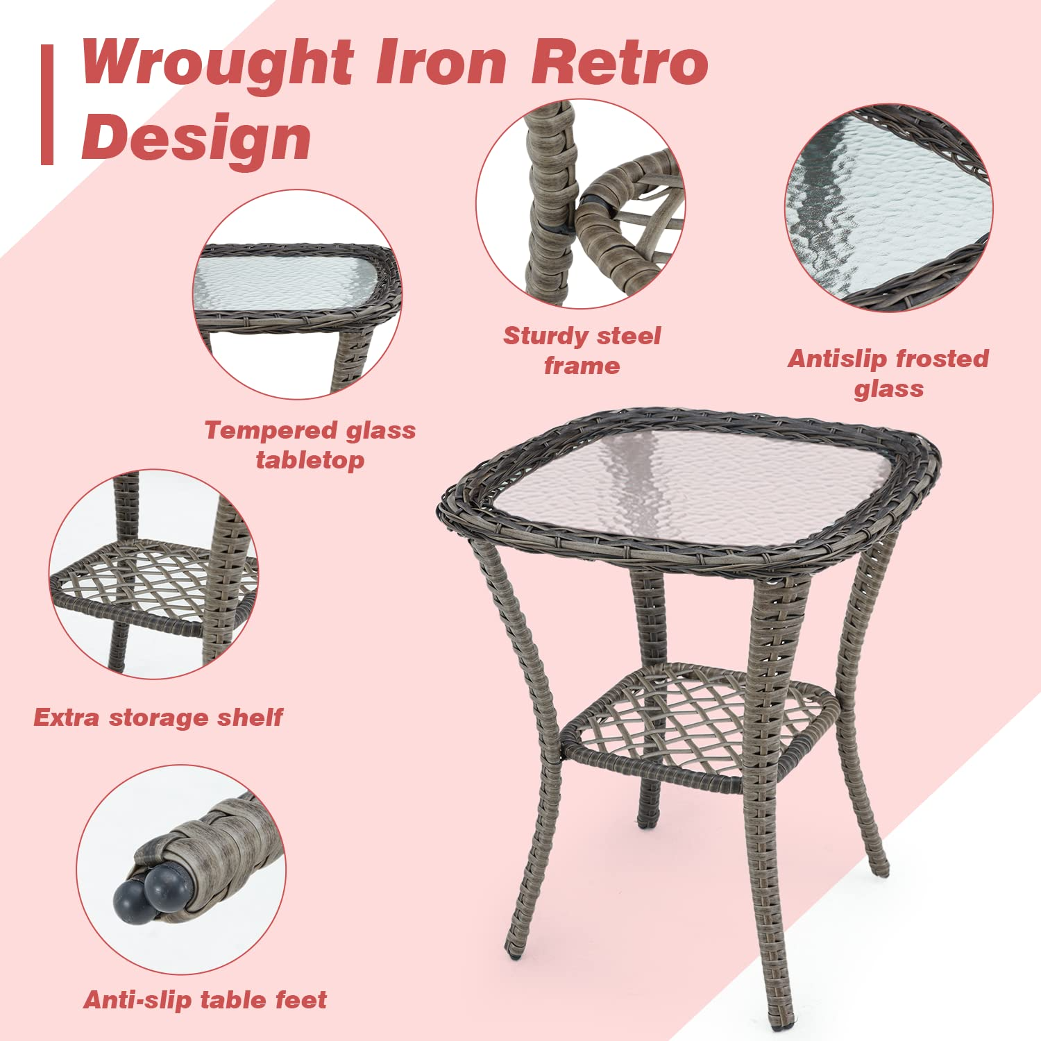 3 piece rocker patio set