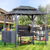 HOMREST 9x6 FT Aluminum Outdoor Gazebo with Double Roof