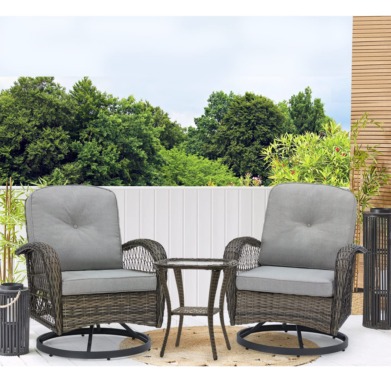 wicker swivel patio chairs