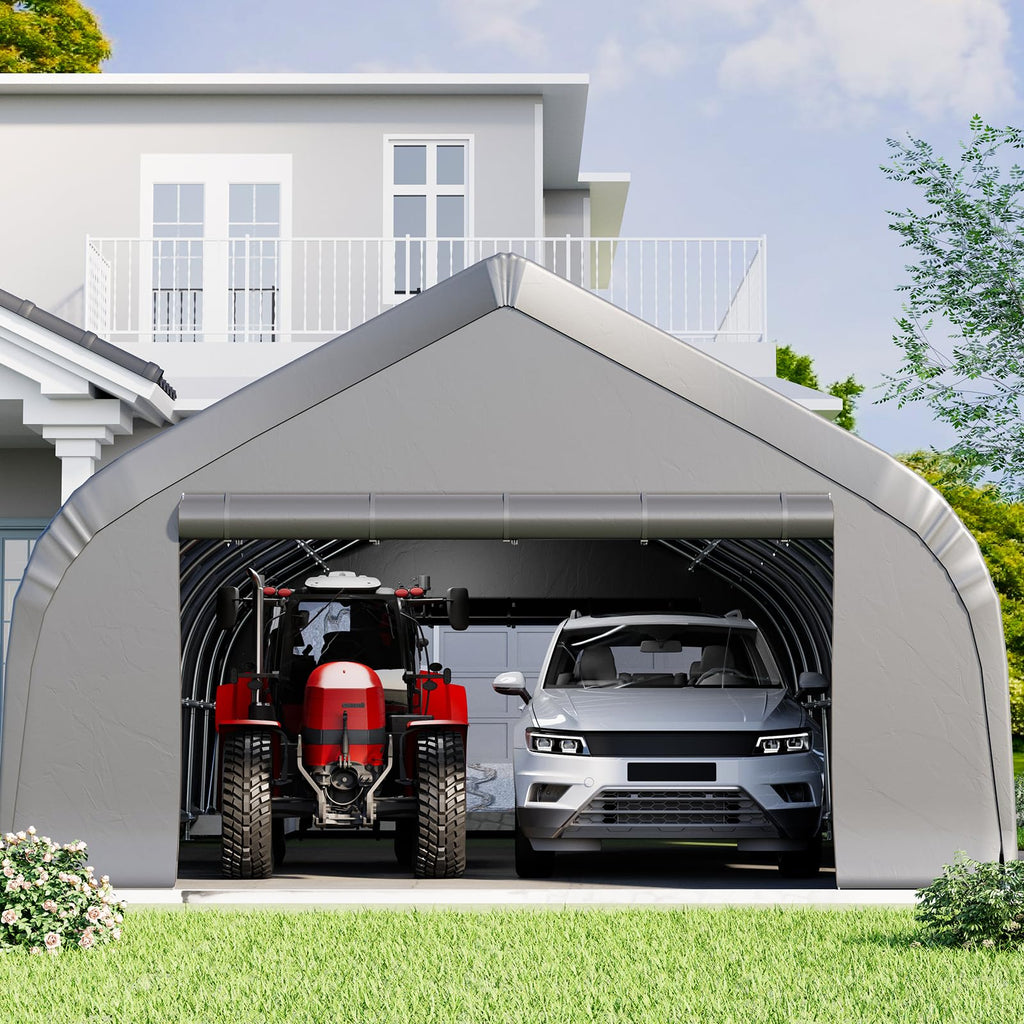 HOMREST 20x40 FT Heavy Duty Durable Carport With 3-Layer PE Waterproof Cover