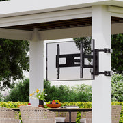 HOMREST Outdoor Gazebo TV Mount No Drill for Post, Full Motion Pergola TV Mount, Adjustable Weatherproof TV Bracket, Fits 27-65 Inch TVs, Holds 77 lbs