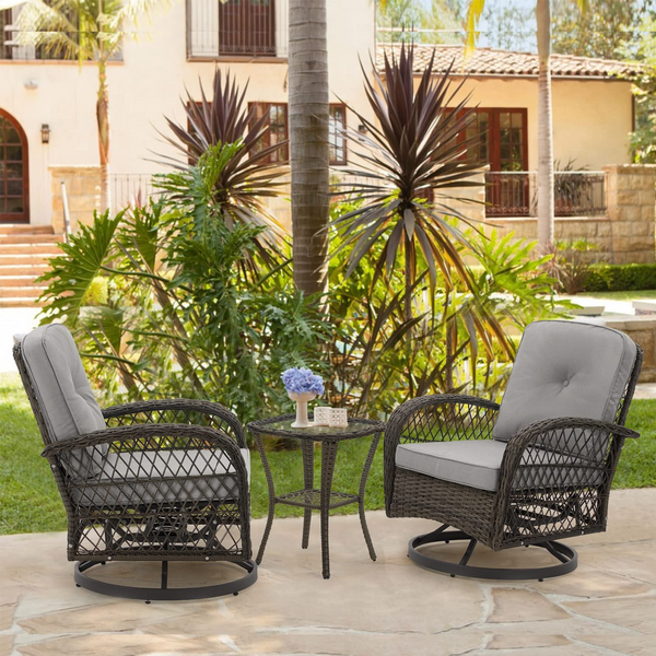 wicker swivel patio chairs