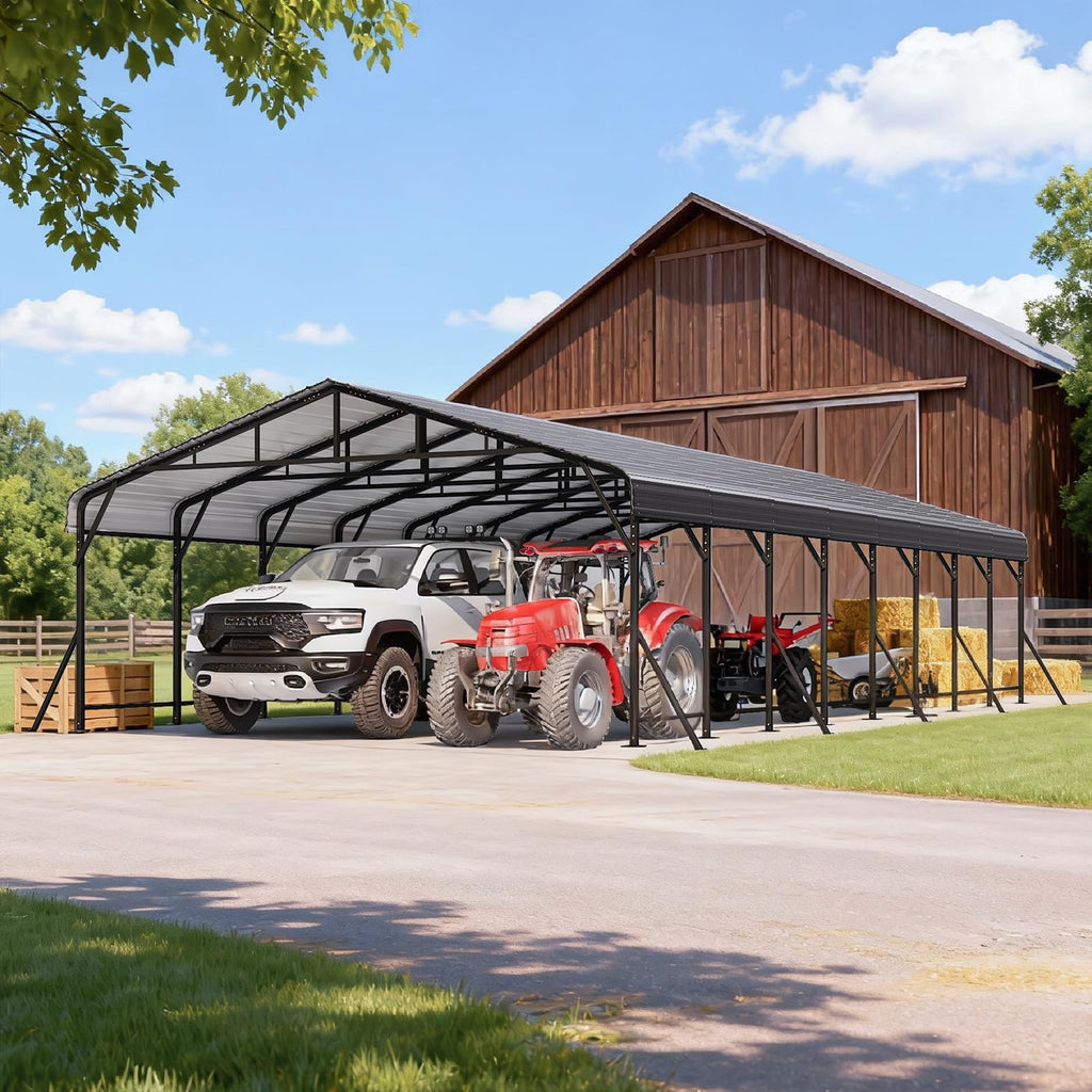 HOMREST 20X40 Hardtop Carport with Galvanized Roof