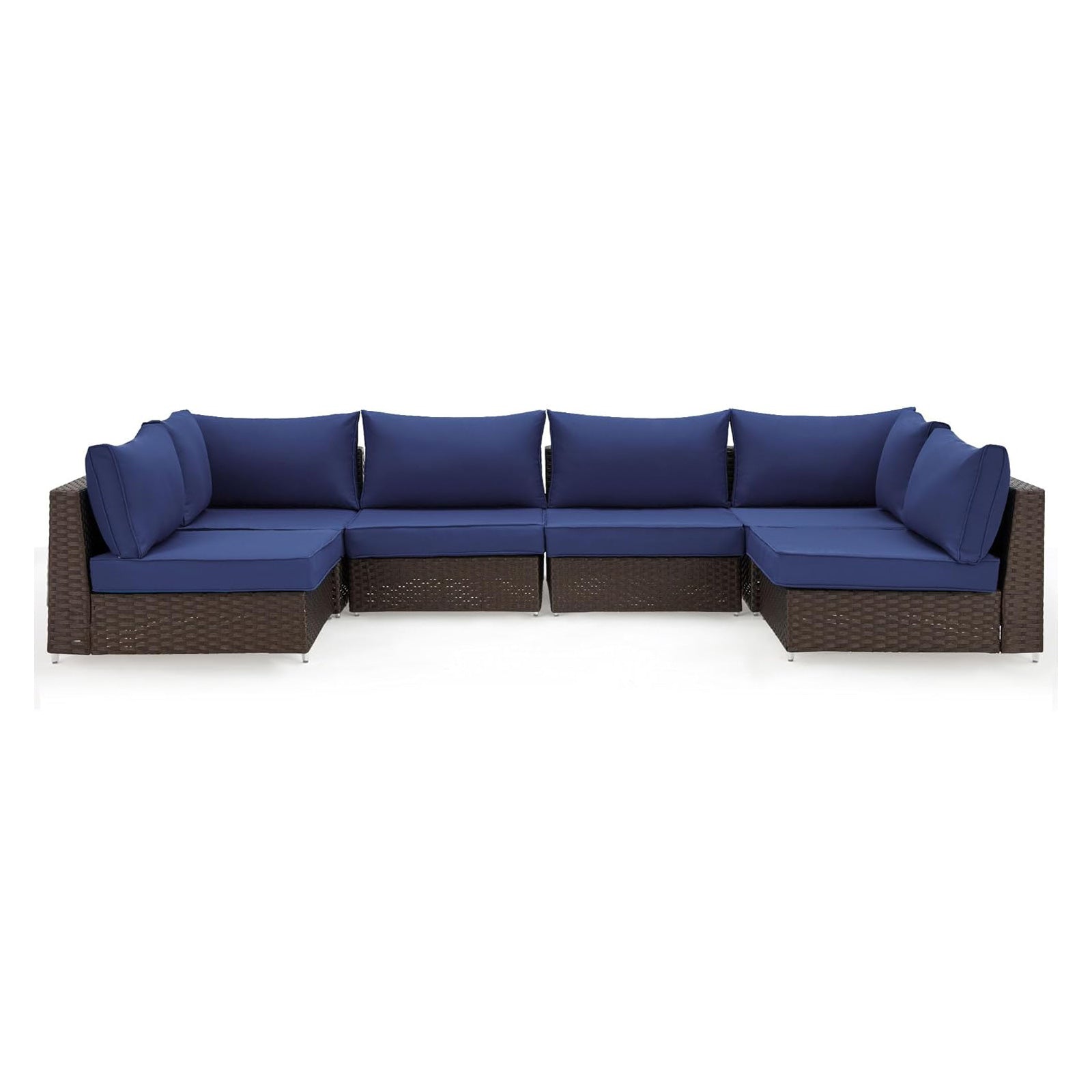 Outdoor Replacement Cushions for 6-Seat Patio Conversation Sets, Dark Blue | Homrest