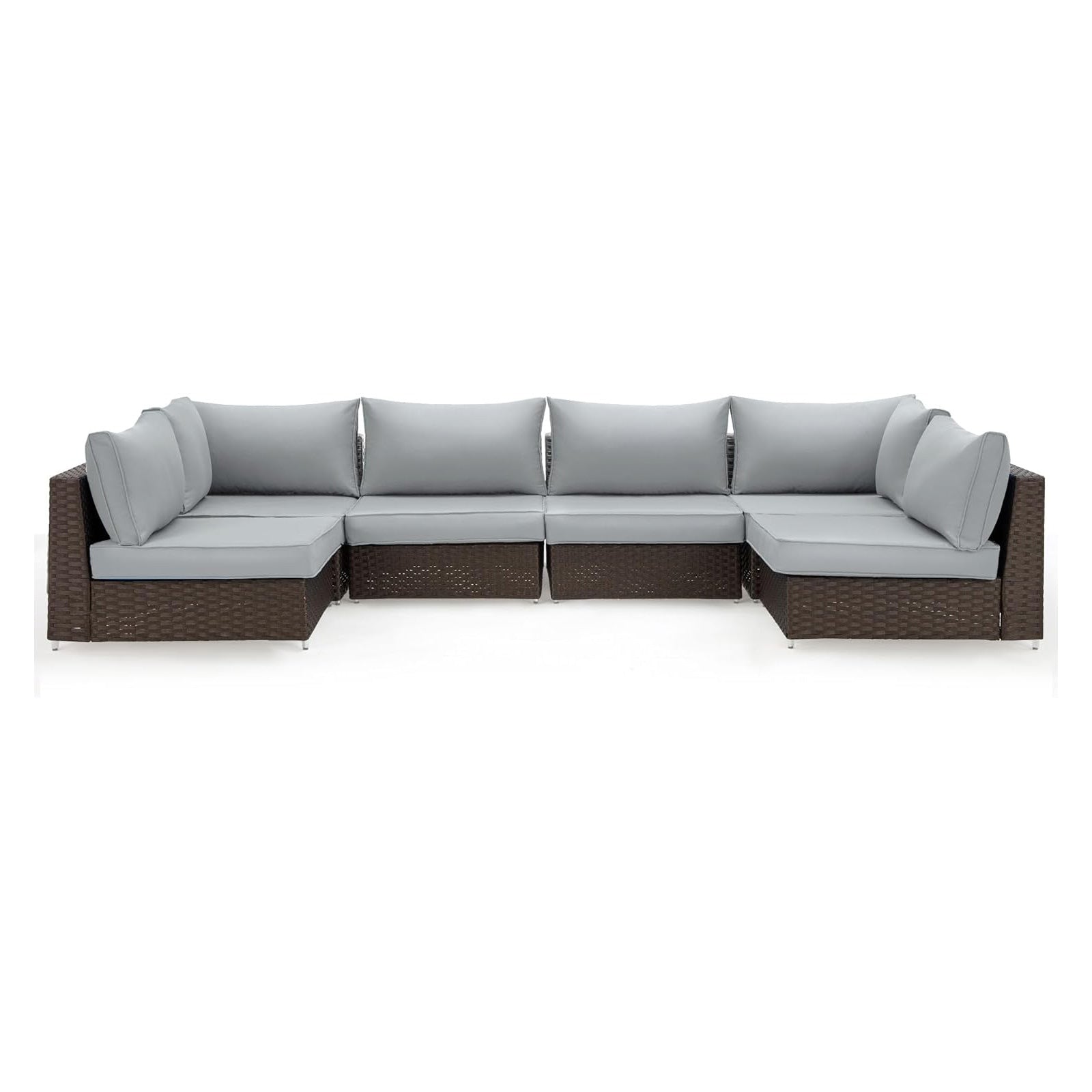 Outdoor Replacement Cushions for 6-Seat Patio Conversation Sets, Light Gray | Homrest