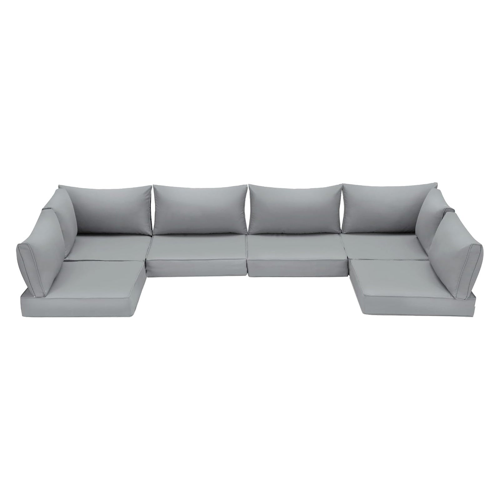 Outdoor Replacement Cushions for 6-Seat Patio Conversation Sets, Light Gray | Homrest