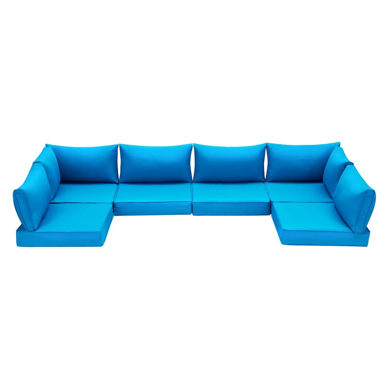 Outdoor Replacement Cushions for 6-Seat Patio Conversation Sets, Sky Blue | Homrest