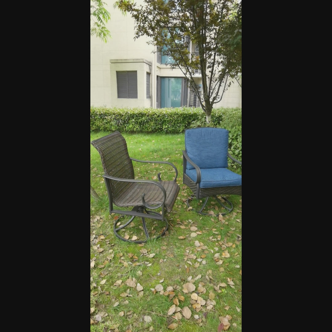 Load video: HOMREST Swivel Patio Chairs Set of 2, Heavy Duty Outdoor Dining Chairs, Gray