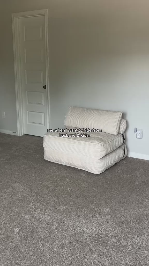 Load video: HOMREST Folding Out Chair Bed, Convertible Sofa Bed with 2 Pillows, Avocado Green