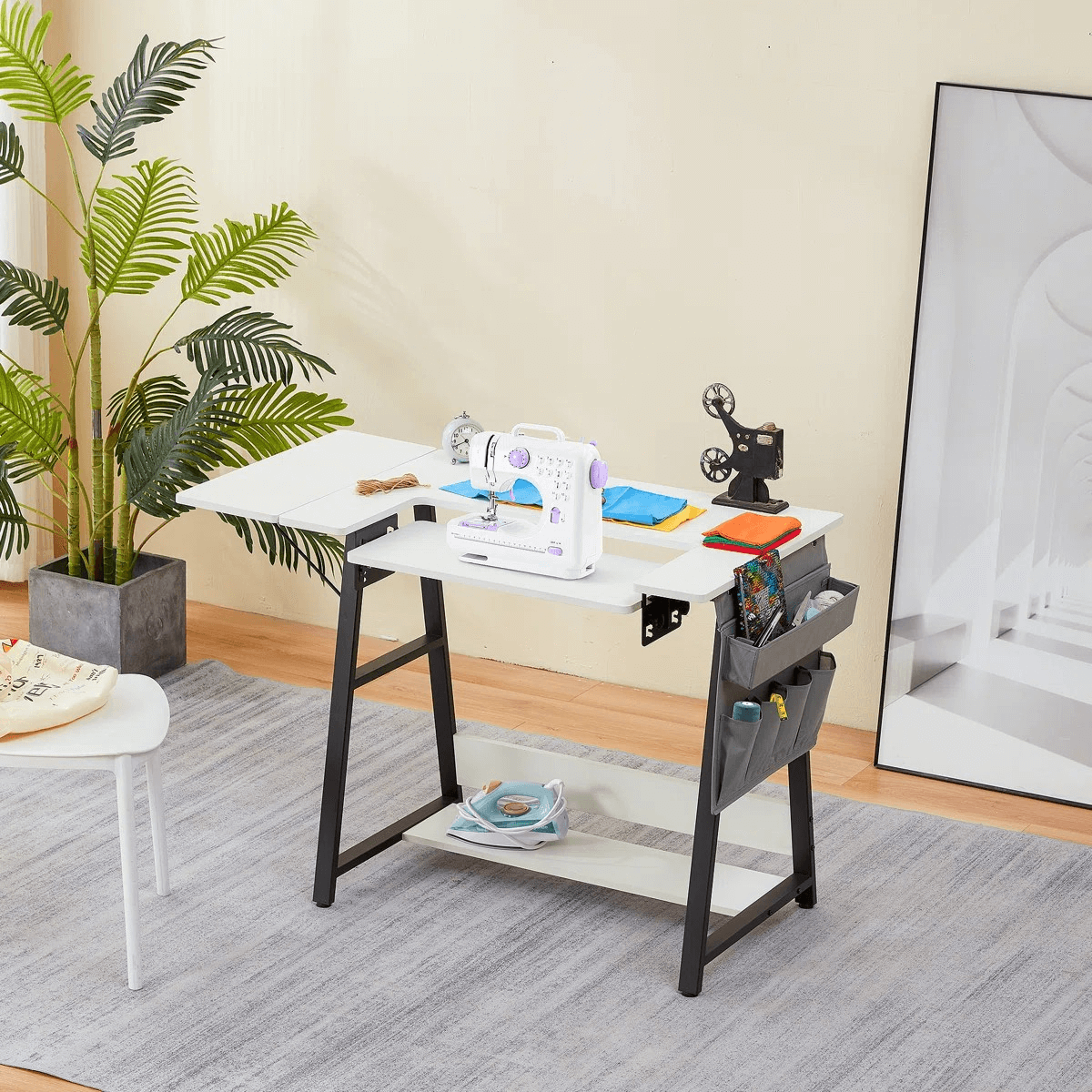 HOMREST 45.5" X 23.6" Sewing Table With Sewing Machine Platform