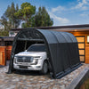 HOMREST Carport 10 x 20 FT Heavy Duty, Portable Garage with All-Steel Metal Frame and Round Style Roof, Anti-Snow Car Canopy Outdoor Storage Shelter for Car, Truck, Boat