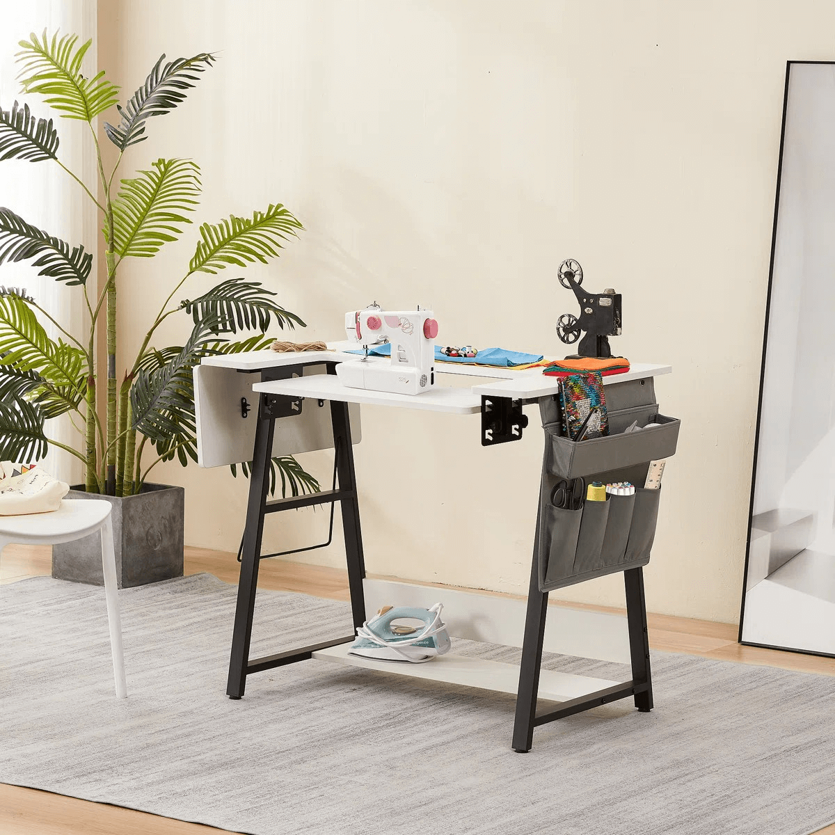 HOMREST 45.5" X 23.6" Sewing Table With Sewing Machine Platform