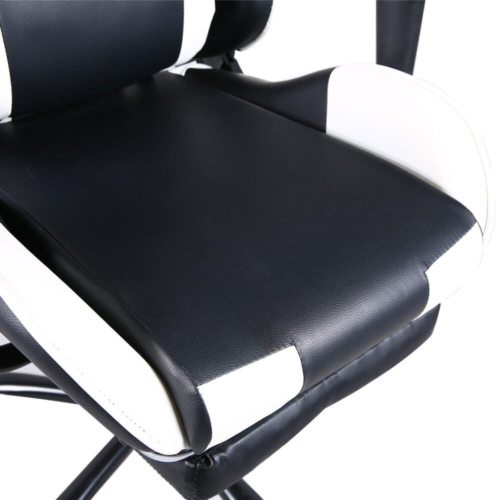 Homrest Racing Gaming Chair Faux Leather Chair Swivel Office Chair White