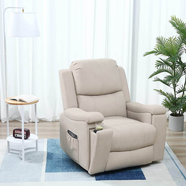 Homrest massage recliner chair for living room, creamy white