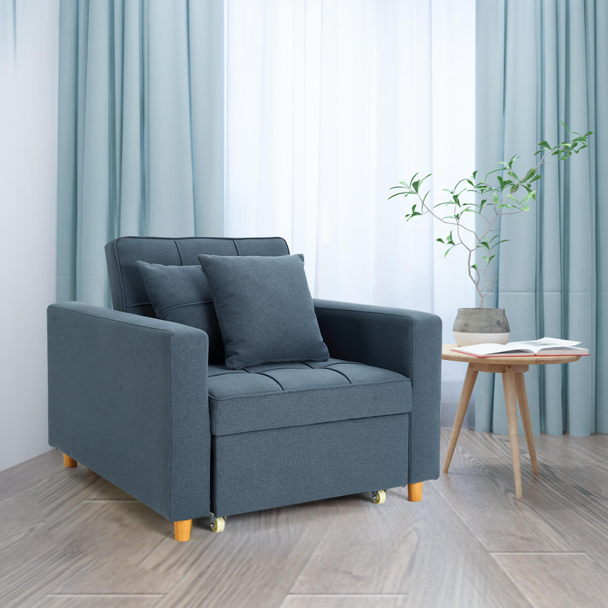 Homrest sofa bed for living room, blue gray
