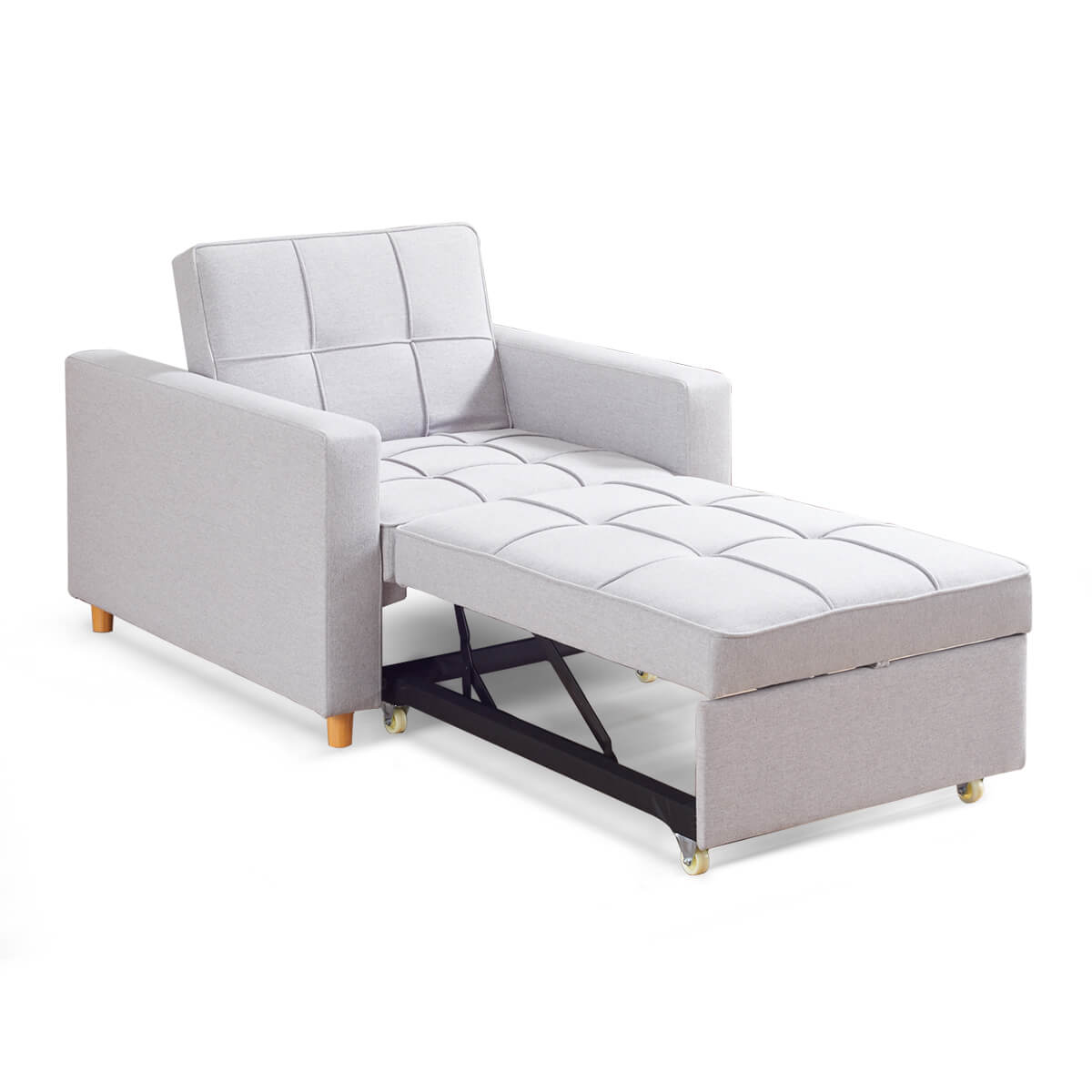 Homrest Sofa Bed 3-in-1 Convertible Chair Multi-Functional Adjustable Recliner, Sofa, Bed(Light Gray)