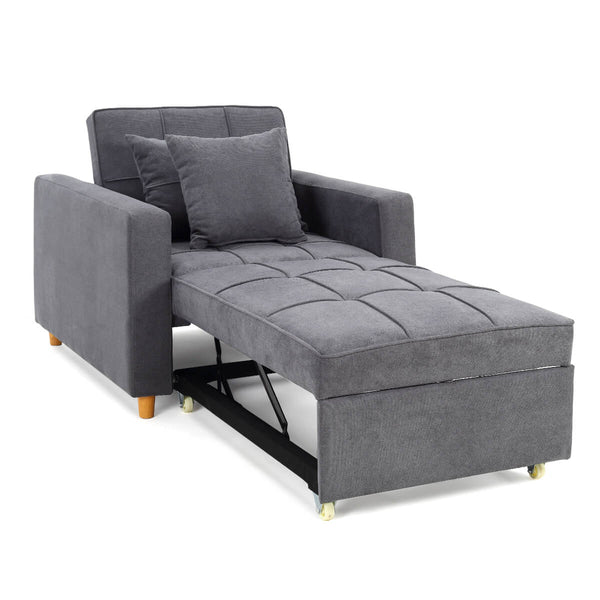 Homrest Sofa Bed 3-in-1 Convertible Chair Multi-Functional Sofa Bed Adjustable Recliner(Grey)