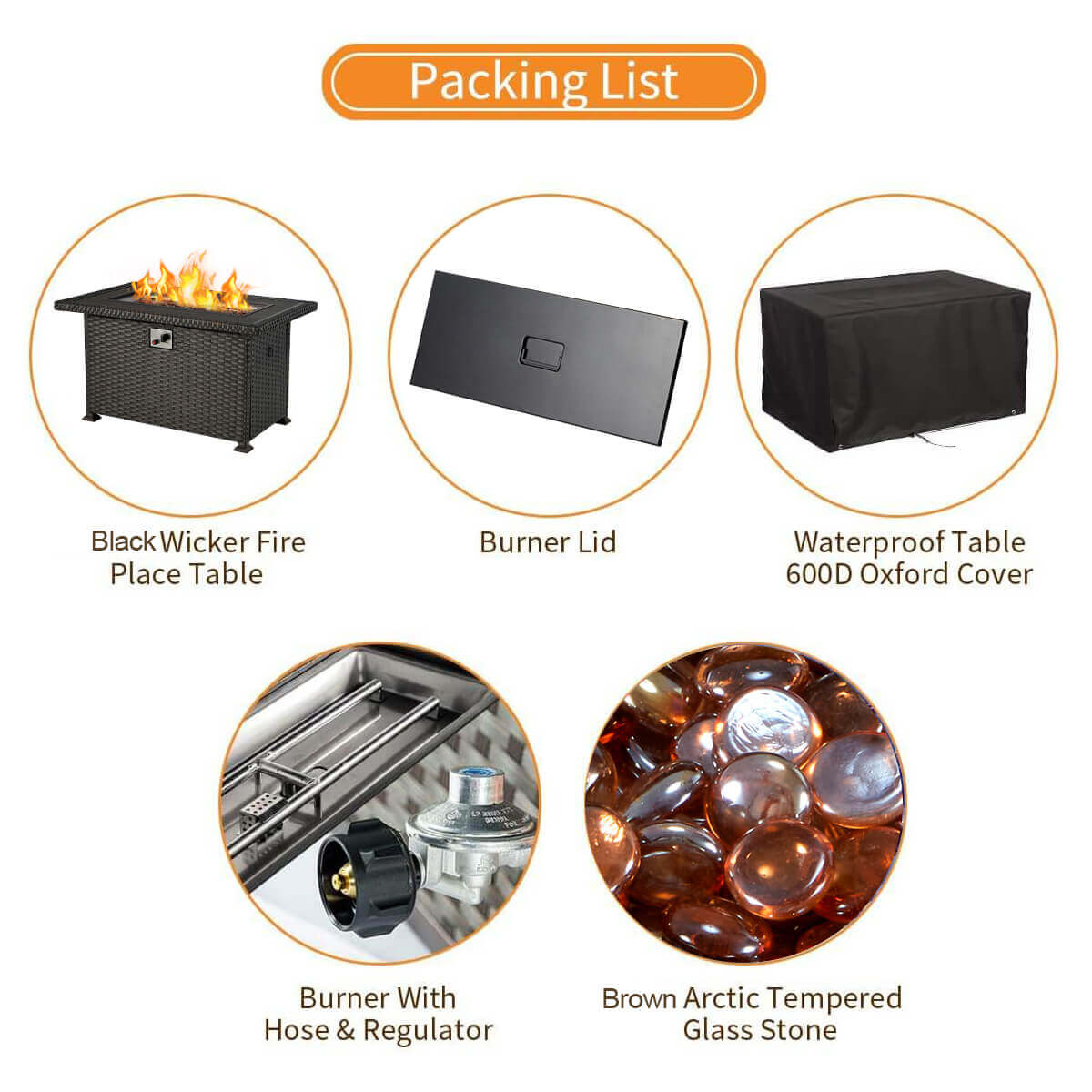Homrest patio fire pit table clearance