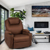 Massage Recliner Chair Fabric Heated Rocker Recliner with Remote Control, Coffee