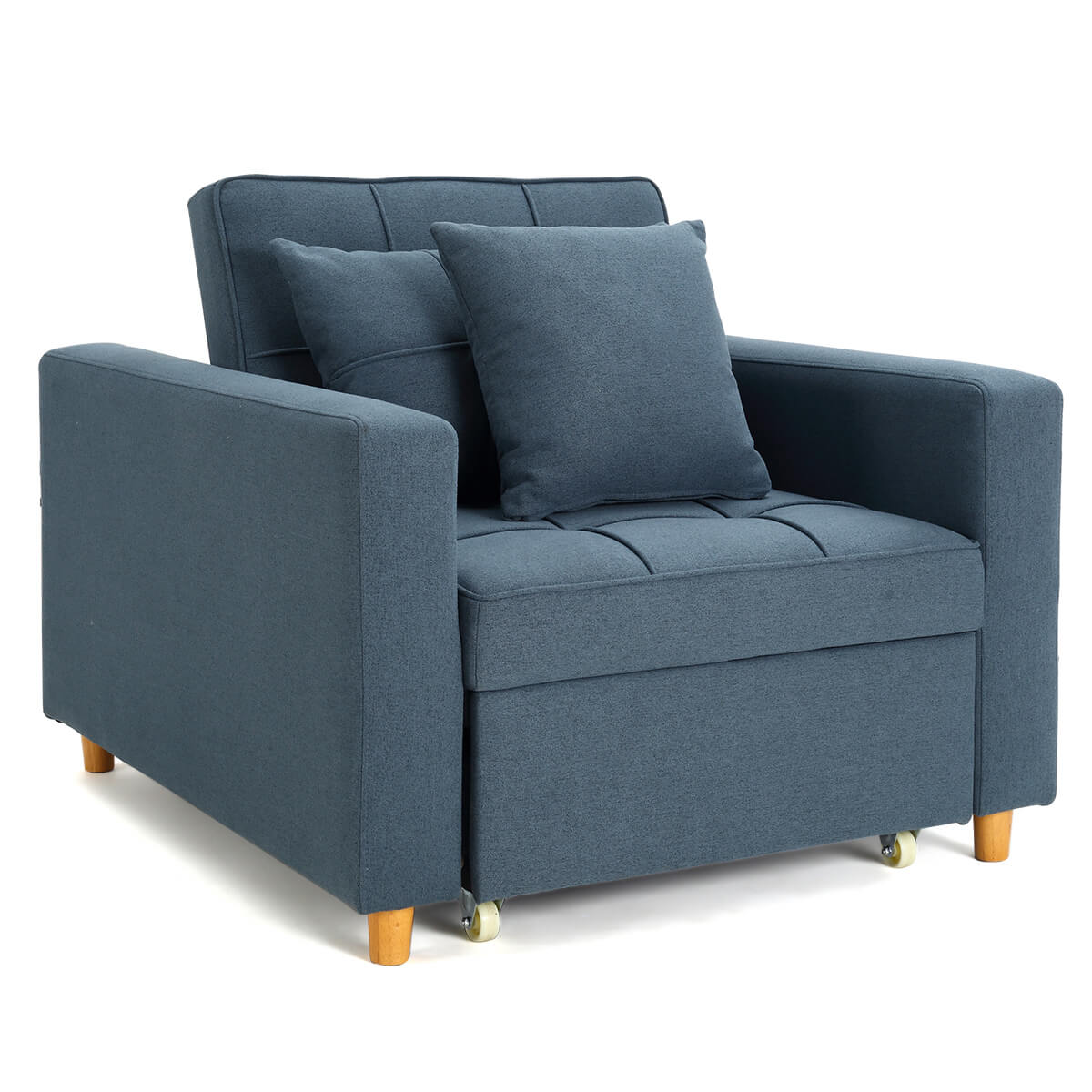 Homrest multi-functional adjustable sofa bed for living room, blue gray