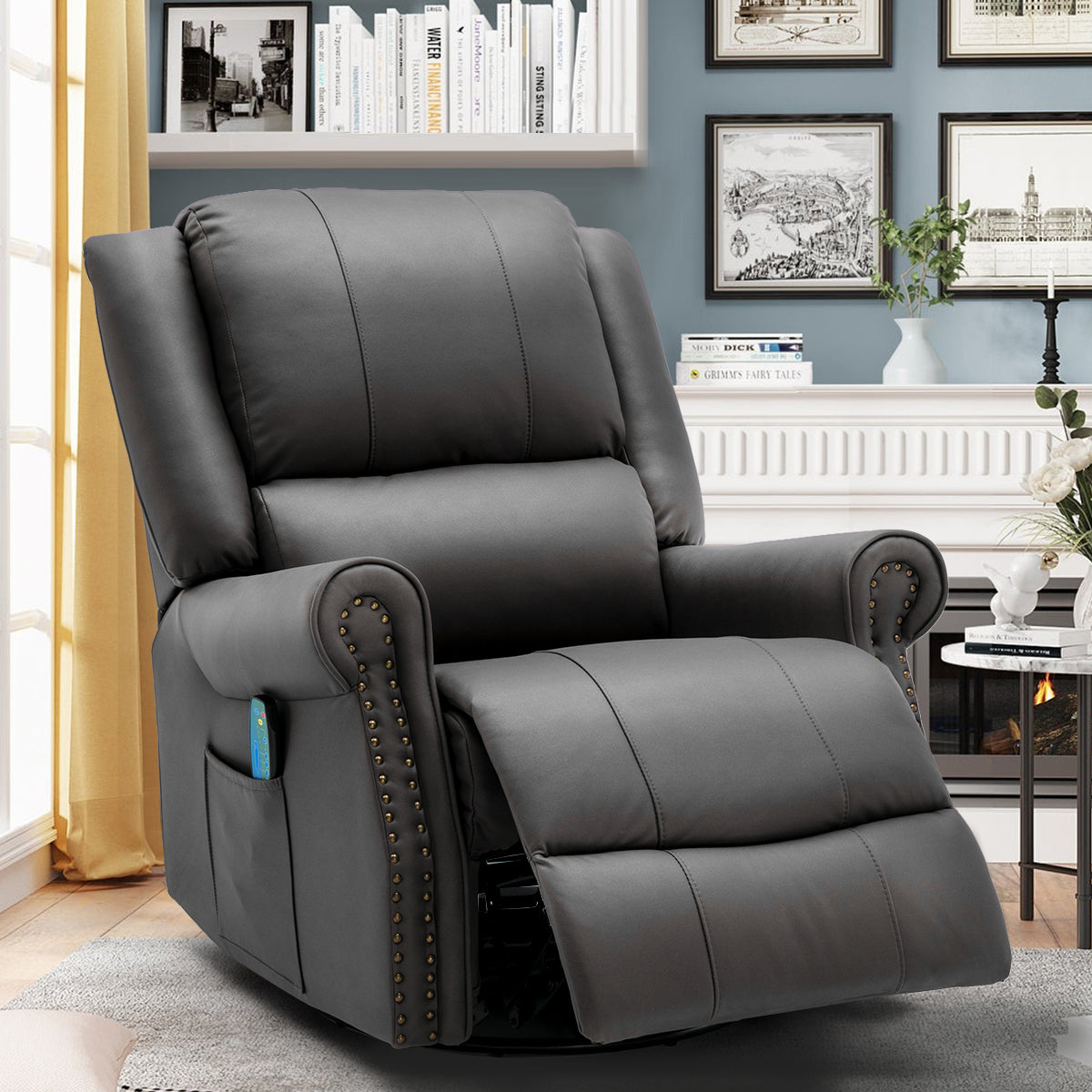 Homrest massage recliner chair for living room, dark gray