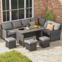 7 Pcs<Br>Grey Sectional Sofa