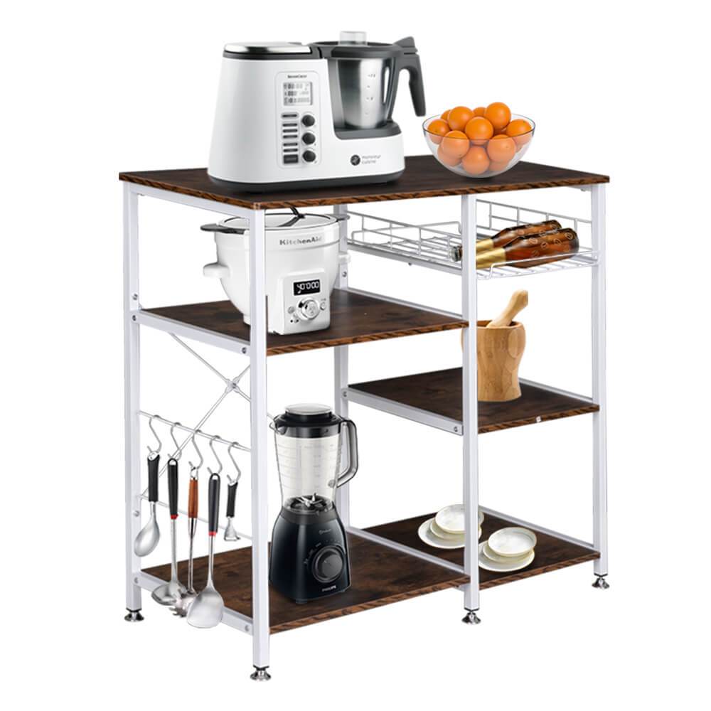 Homrest 3-Tier Kitchen Baker's Rack Storage Cart Workstation Shelf