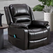 Homrest Massage Recliner Chair Breathable Faux Leather Ergonomic Lounge Chair for Living Room, Dark Brown