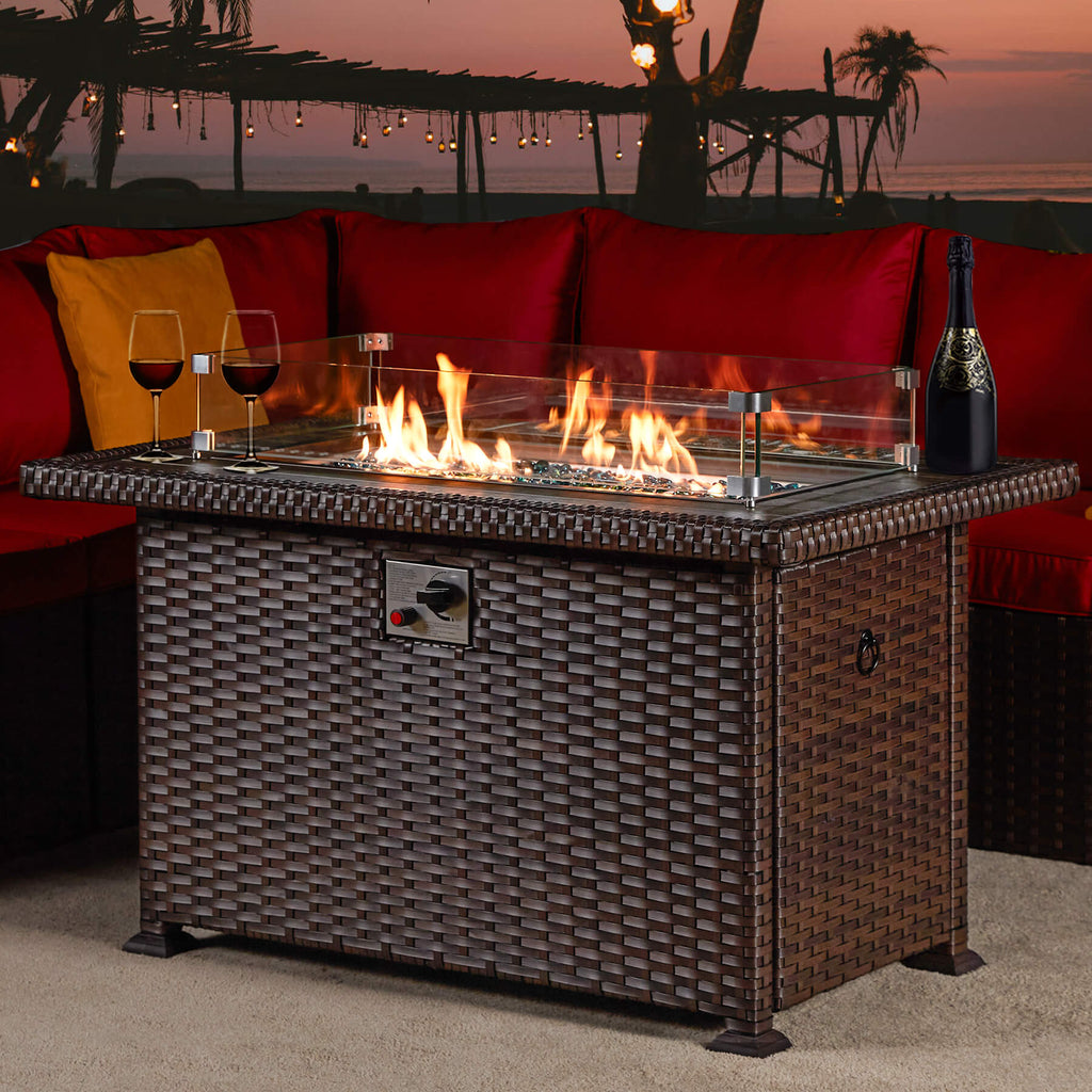 Homrest patio fire pit table for porch, backyard and poolside