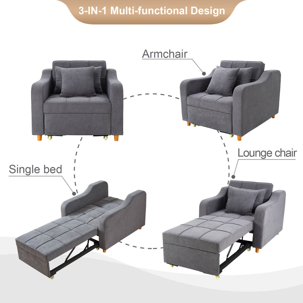 Homrest Sofa Bed 3in1 MultiFunctional Convertible Chair