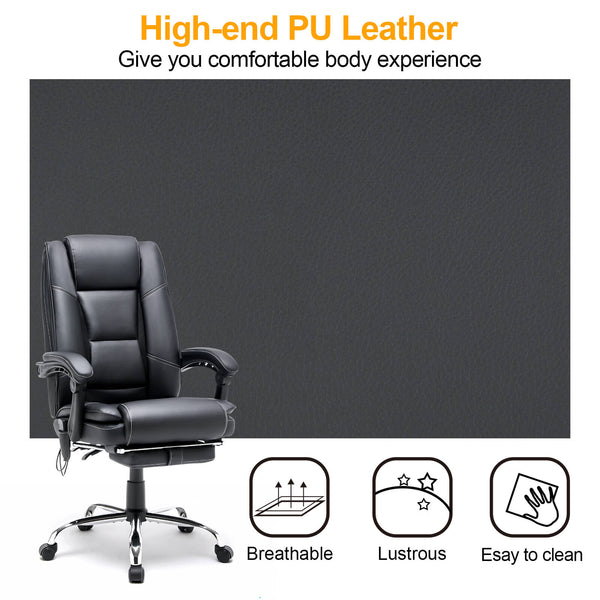 Ergonomic adjustable height massage and heated executive office chairs with high-end PU leather give you comfortable body experience.｜Homrest furniture