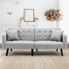 Homrest Convertible Foton Sectional Sleeper Sofa Bed Loveseat Couch Small Apartment Furniture Light Gray