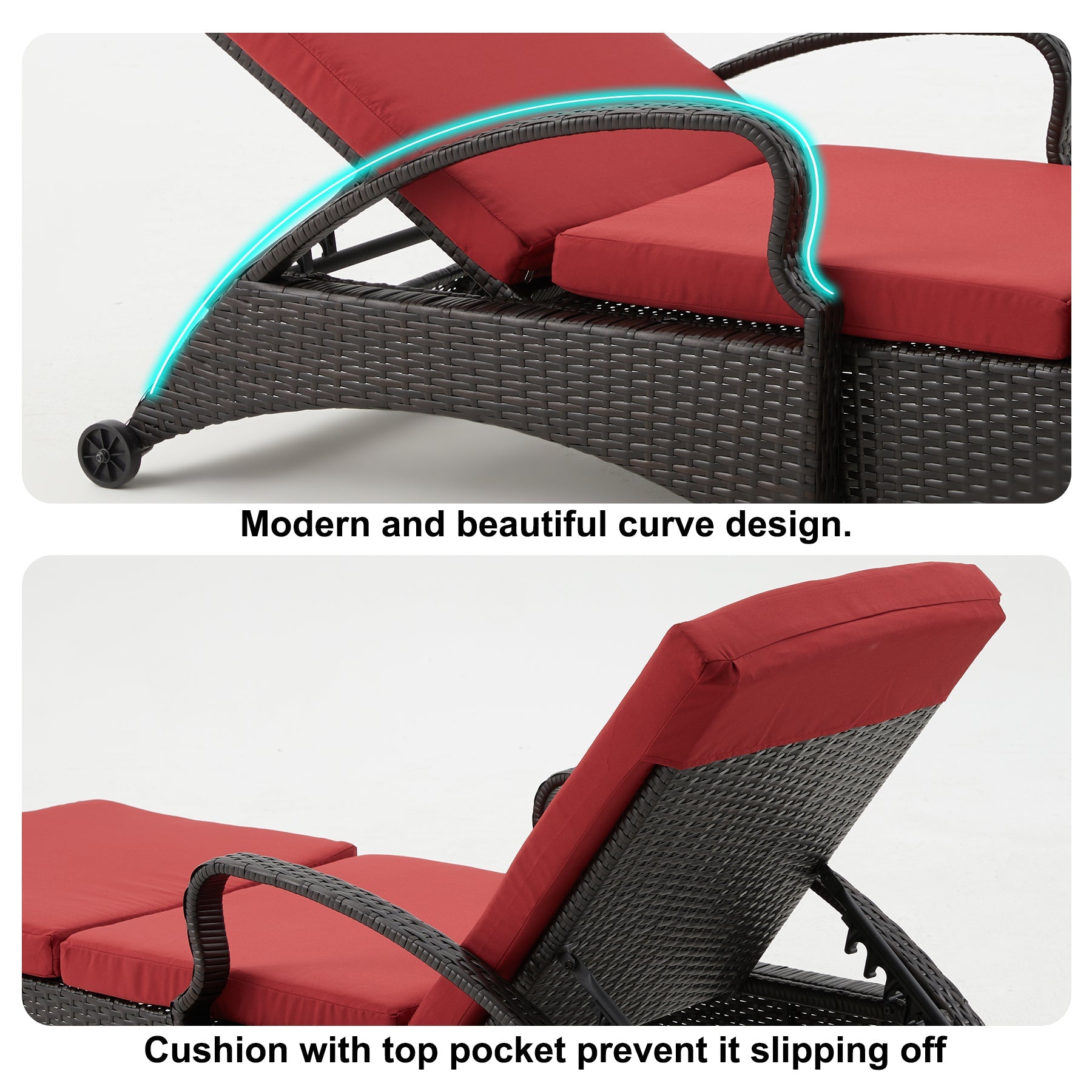 Wine red patio lounge chair | Homrest furniture
