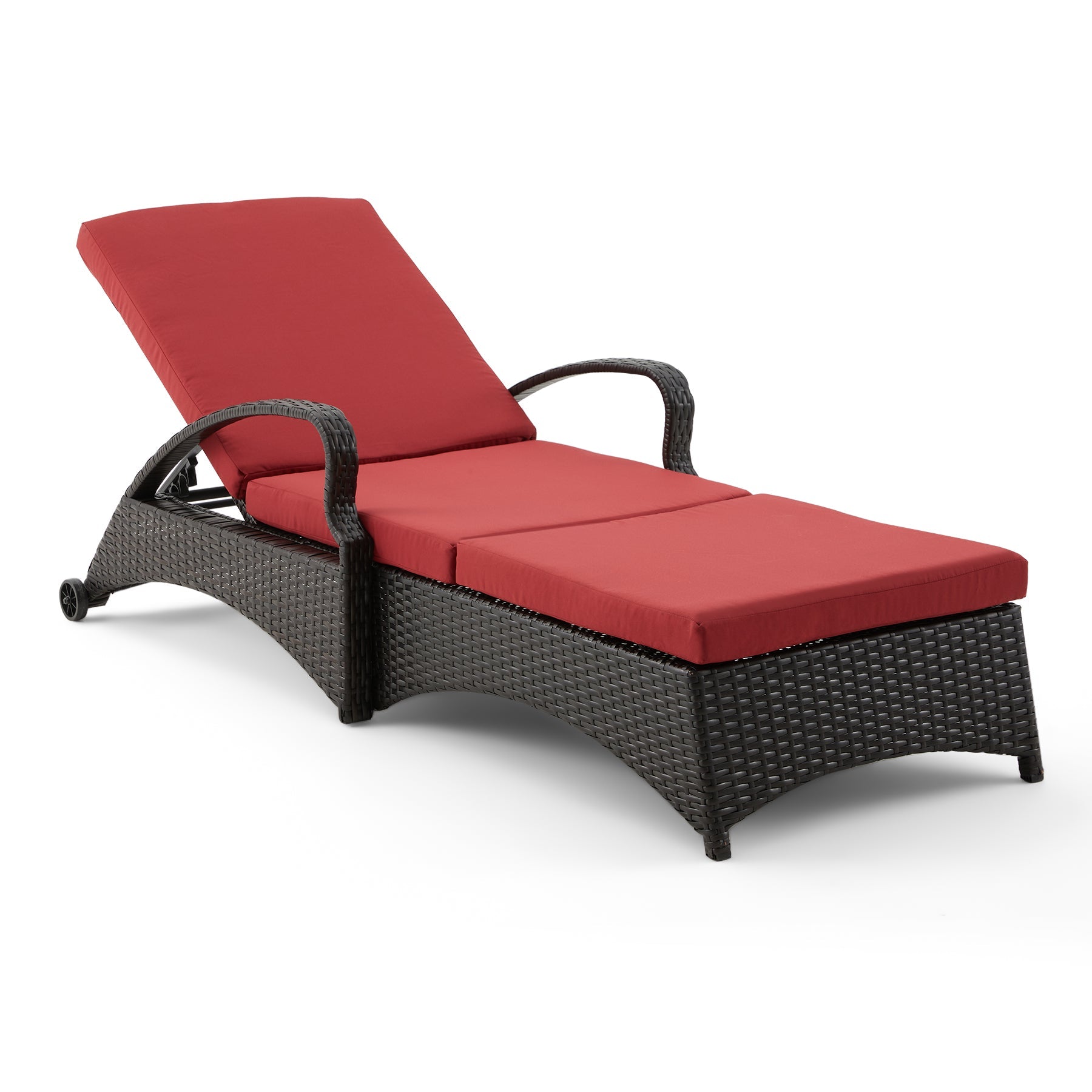 Homrest outdoor patio lounge chaise, wine red
