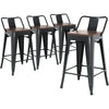 Homrest Dining Room 4pcs Barstool Set for Kitchen Patio Bar (Brown)