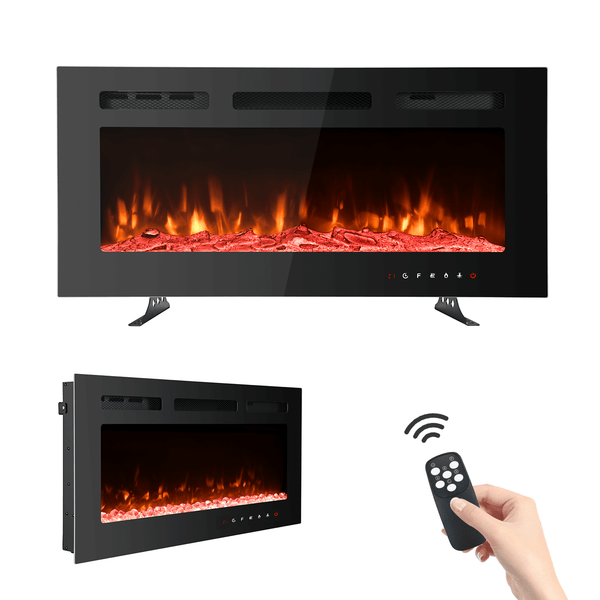 Homrest 36 inch Electric Fireplace with Free Standing, Wall Mounted Fireplace Insert Heater with Remote Control&Touch Screen