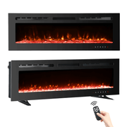 Homrest 50 inch Electric Fireplace with Free Standing, Wall Mounted Insert Heater Remote Control