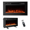 Homrest 30 inch Electric Fireplace Recessed and Wall Mounted,12 Flame Color with Remote Control